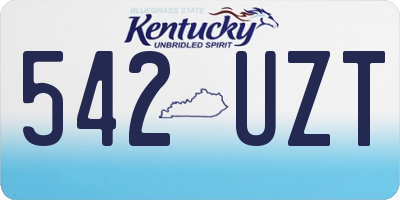 KY license plate 542UZT