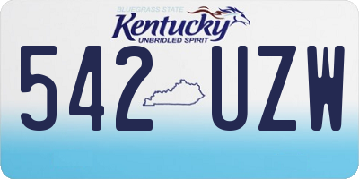 KY license plate 542UZW