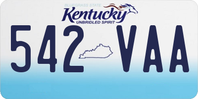 KY license plate 542VAA