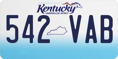 KY license plate 542VAB