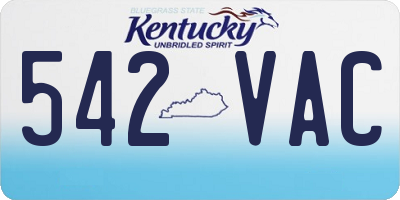 KY license plate 542VAC