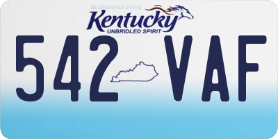 KY license plate 542VAF