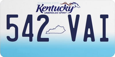 KY license plate 542VAI