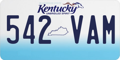 KY license plate 542VAM