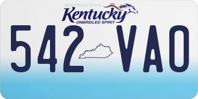KY license plate 542VAO
