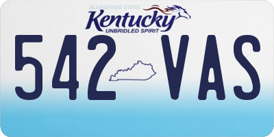 KY license plate 542VAS