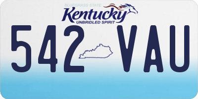 KY license plate 542VAU