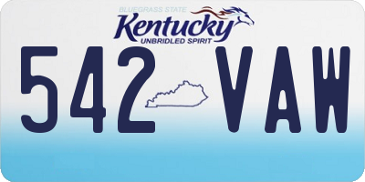 KY license plate 542VAW