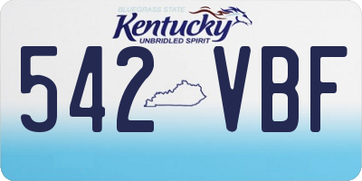 KY license plate 542VBF