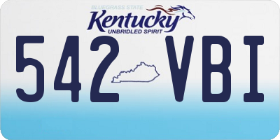 KY license plate 542VBI