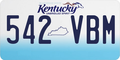 KY license plate 542VBM
