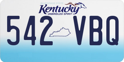 KY license plate 542VBQ