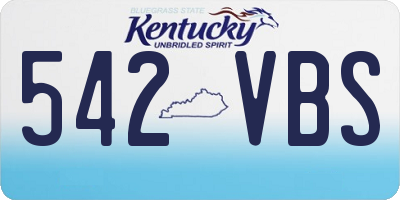 KY license plate 542VBS