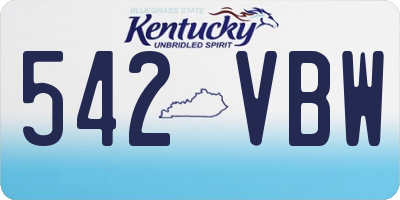 KY license plate 542VBW