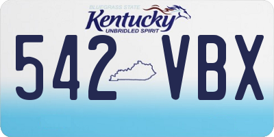 KY license plate 542VBX