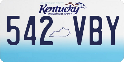 KY license plate 542VBY