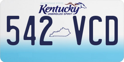KY license plate 542VCD