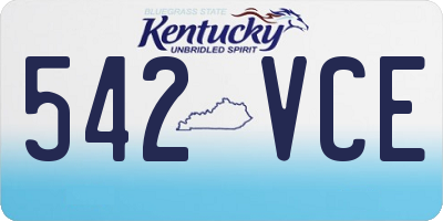 KY license plate 542VCE
