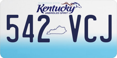 KY license plate 542VCJ