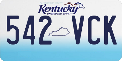 KY license plate 542VCK