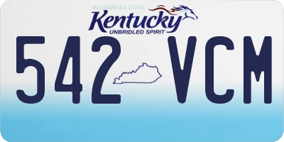 KY license plate 542VCM