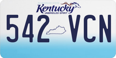 KY license plate 542VCN