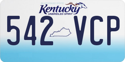 KY license plate 542VCP