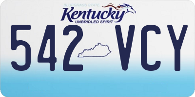 KY license plate 542VCY