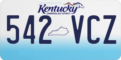 KY license plate 542VCZ