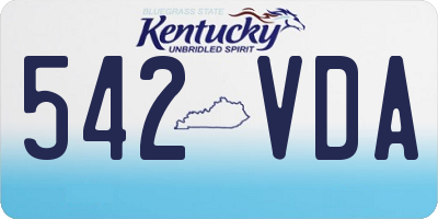 KY license plate 542VDA