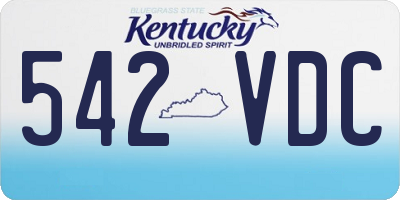 KY license plate 542VDC