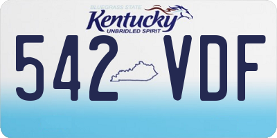 KY license plate 542VDF