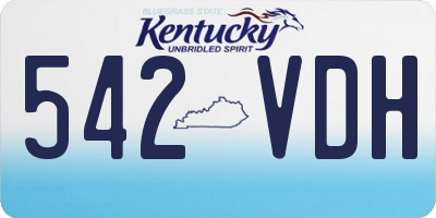 KY license plate 542VDH