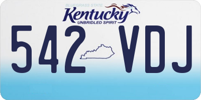KY license plate 542VDJ