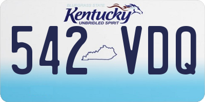 KY license plate 542VDQ