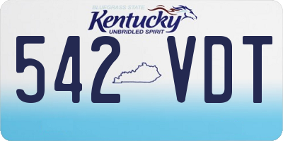 KY license plate 542VDT