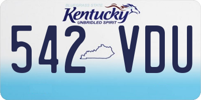 KY license plate 542VDU