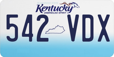 KY license plate 542VDX