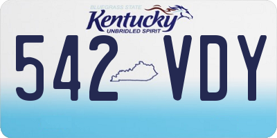 KY license plate 542VDY