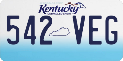 KY license plate 542VEG