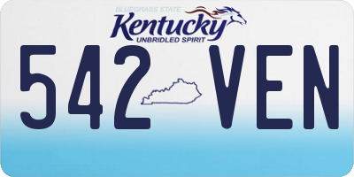 KY license plate 542VEN