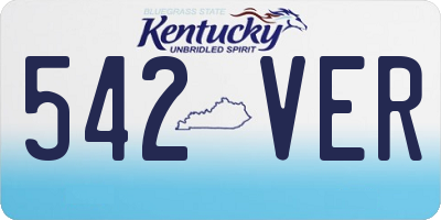 KY license plate 542VER