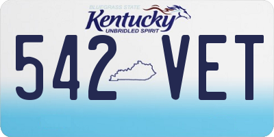KY license plate 542VET