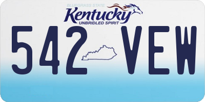 KY license plate 542VEW