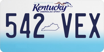 KY license plate 542VEX
