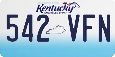 KY license plate 542VFN