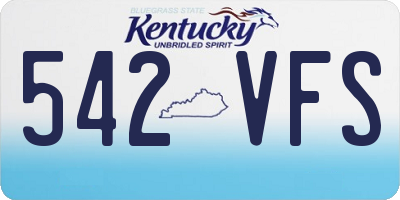 KY license plate 542VFS