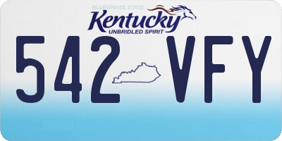 KY license plate 542VFY
