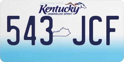 KY license plate 543JCF