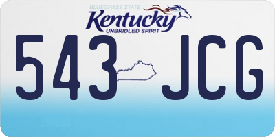 KY license plate 543JCG